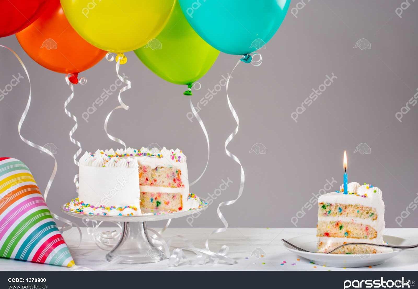 عکس کیک و بادکنک برای تولد