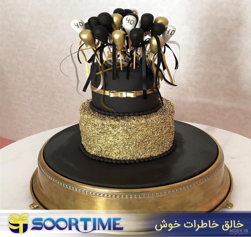 کیک تولد سفید مشکی پسرانه کیک تولد سفید مشکی پسرانه