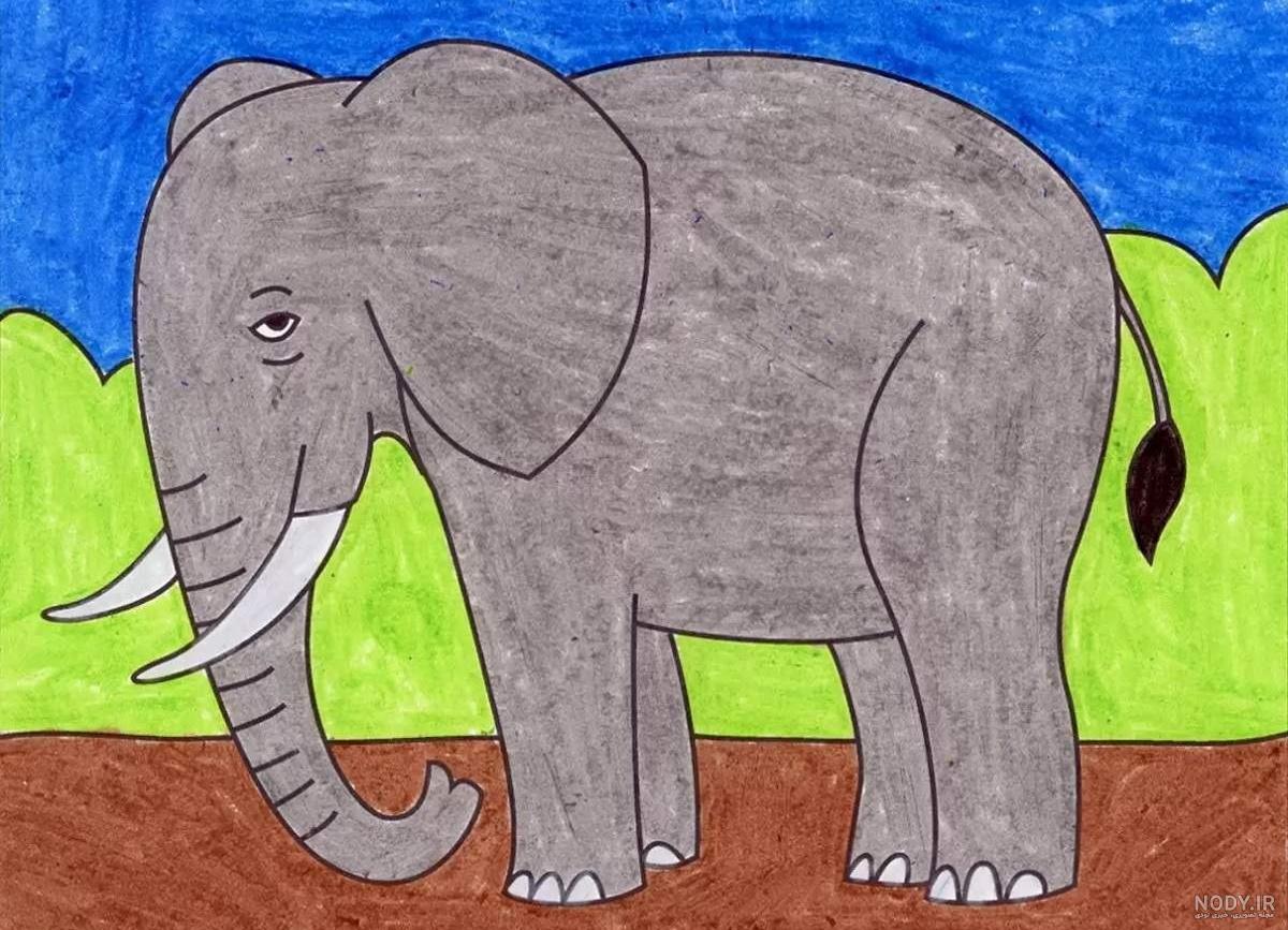 آموزش نقاشی فیل ساده