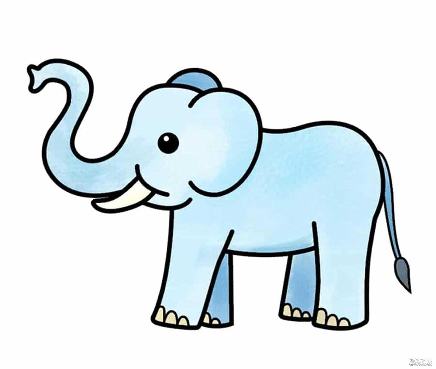 عکس نقاشی فیل کودکانه