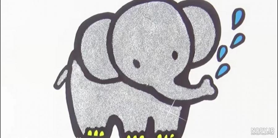 نقاشی فیل ساده
