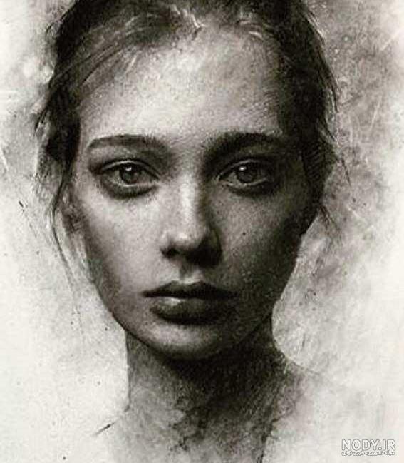 نقاشی ساده دخترانه با مداد