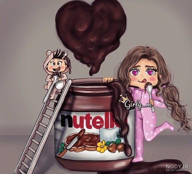 نقاشی کیوت و شاخ