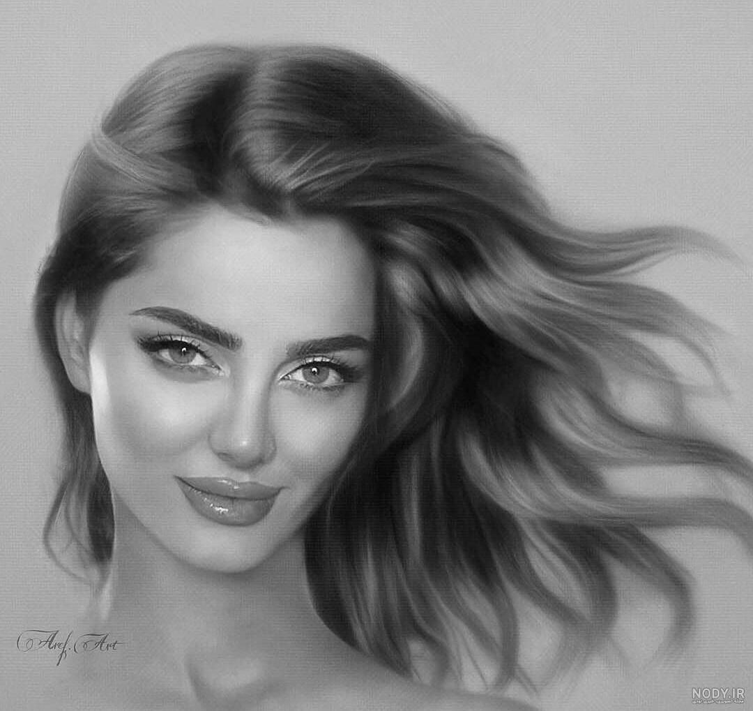 ایده نقاشی چهره با مداد رنگی