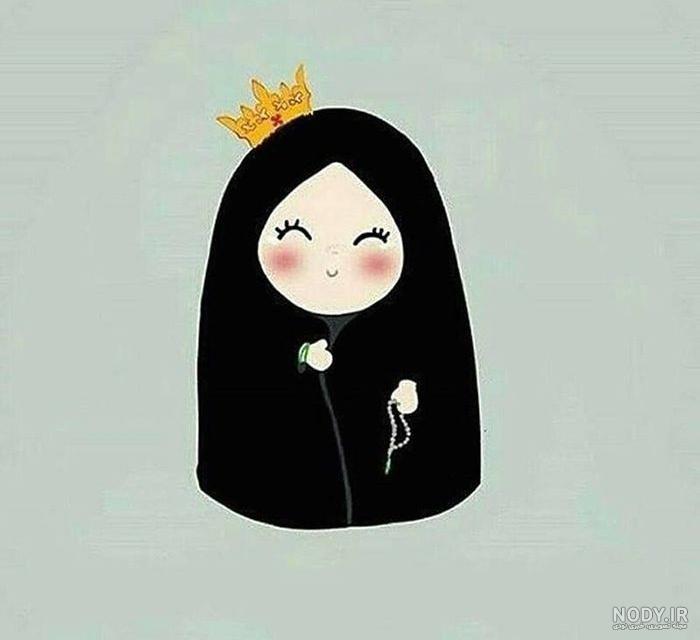 عکس نقاشی دختر چادری