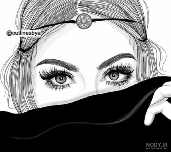 عکس سیاه سفید نقاشی شده