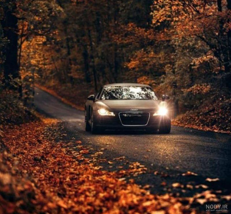 عکس ماشین در پاییز