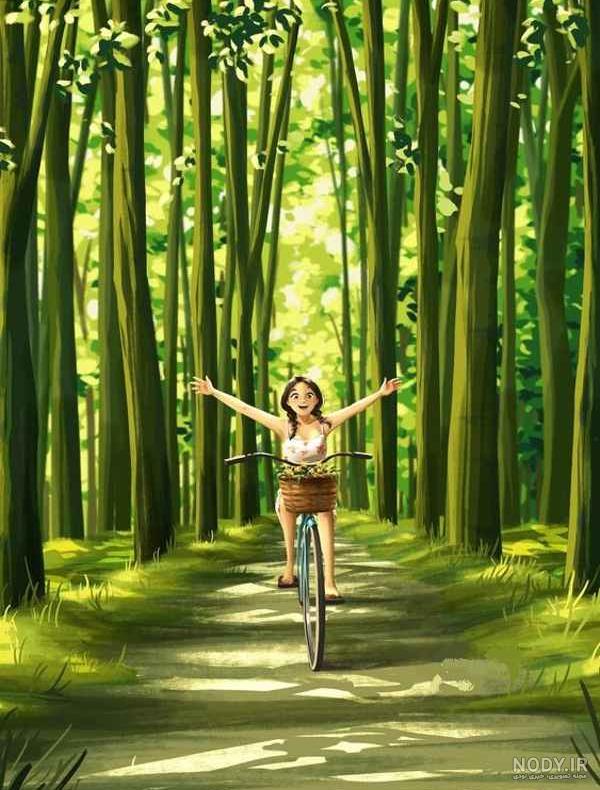 عکس دختر در طبیعت از پشت برای پروفایل