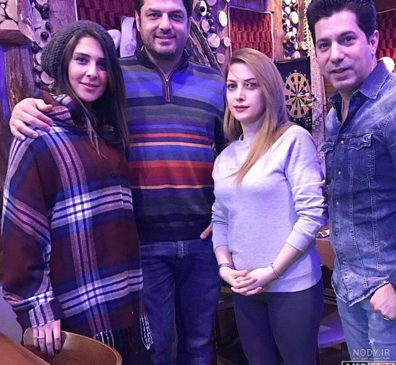 سام درخشانی و همسرش و بچه اش