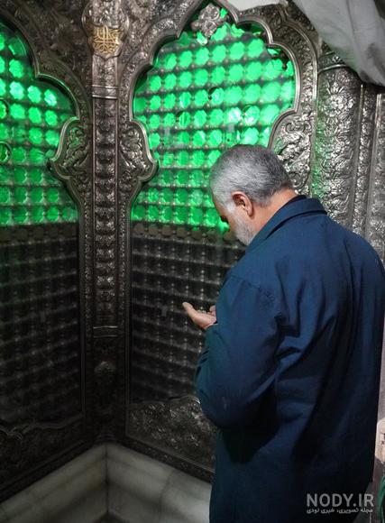 عکس سردار سلیمانی با حرم امام حسین