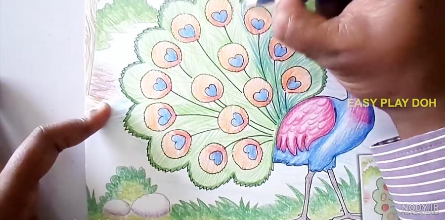 نقاشی طاووس واقعی