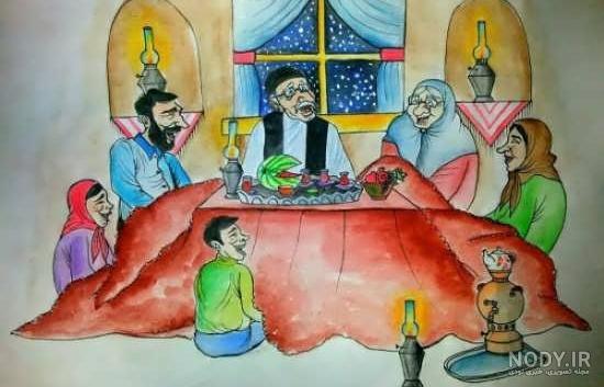 نقاشی فانتزی شب یلدا نقاشی فانتزی شب یلدا