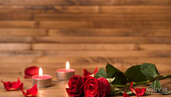 عکس شمع و گل عاشقانه عکس شمع و گل عاشقانه