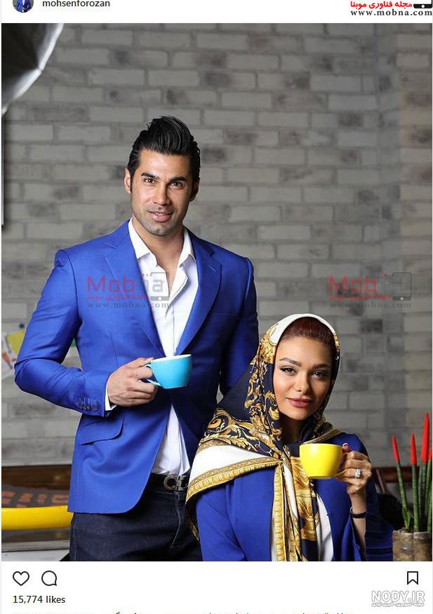 محسن فروزان و همسرش اینستاگرام