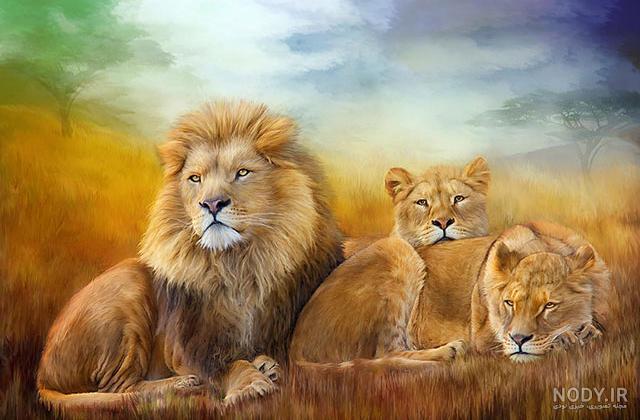 آموزش نقاشی شیر