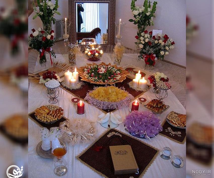 عکس سفره عقد ساده در خانه عکس سفره عقد ساده در خانه