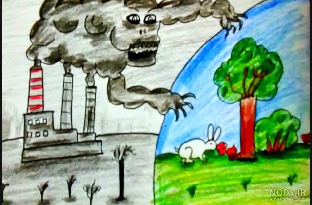 ایده نقاشی کودکان برای روز زمین پاک و محیط زیست