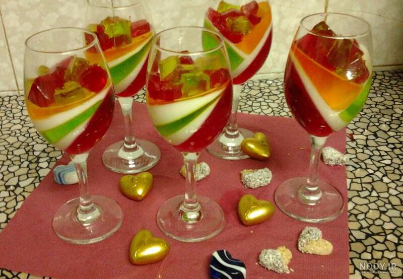 تزیین ژله با میوه