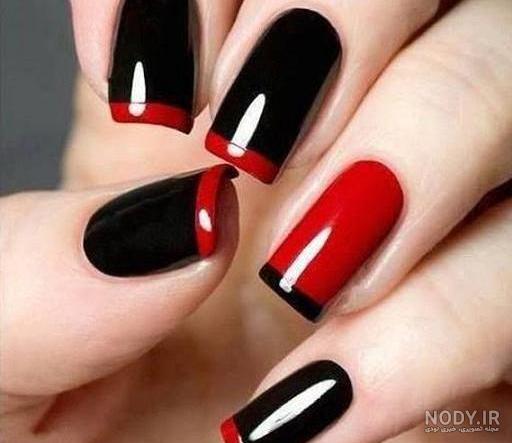 عکس ناخن لاک زده قرمز