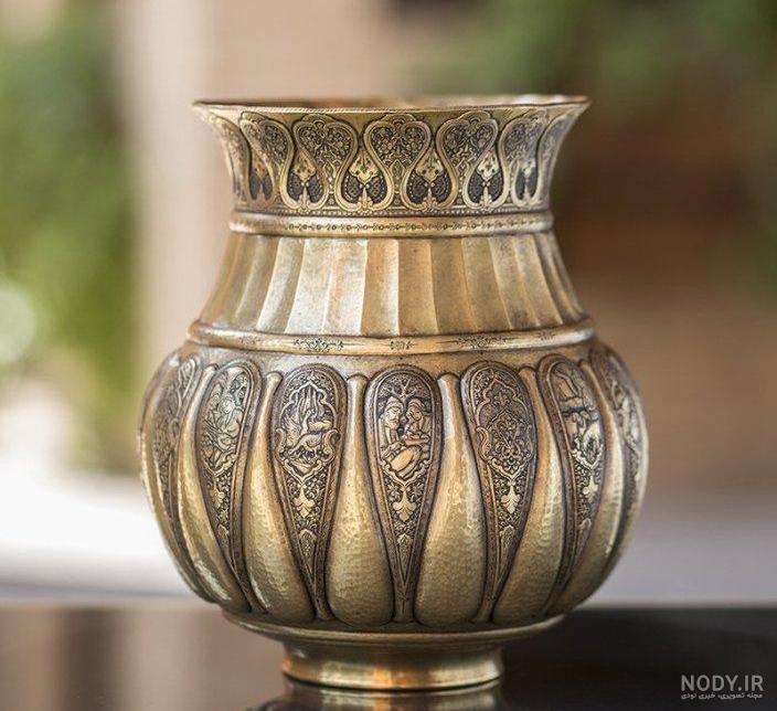 قیمت گلدان مسی قلمزنی