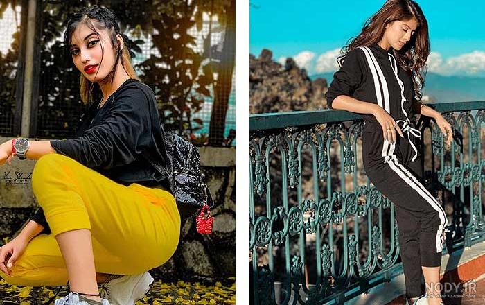  ژست عکس اسپرت فضای باز