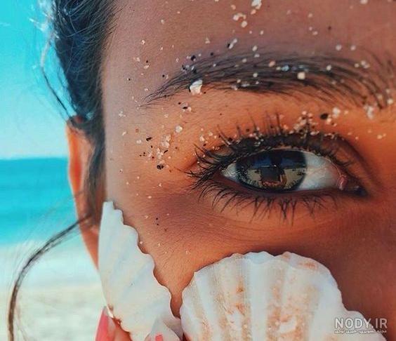 ژست عکس لب دریا اینستاگرام