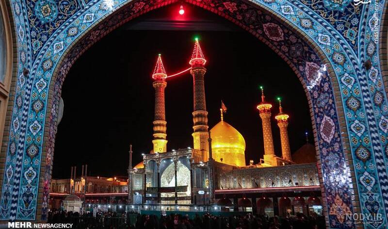 عکس حرم حضرت معصومه در شب