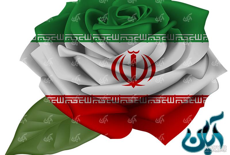 عکس پرچم ایران و گل