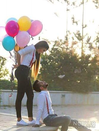 ژست عکس تولد دونفره در خانه