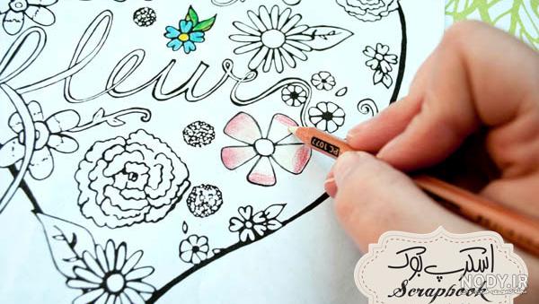 نقاشی اسکرپ بوکی کفش نقاشی اسکرپ بوکی کفش