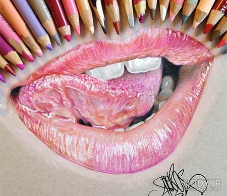 نقاشی بوسه لب نقاشی بوسه لب