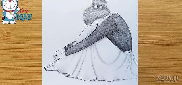 نقاشی دخترانه دختر تنها نقاشی دخترانه دختر تنها