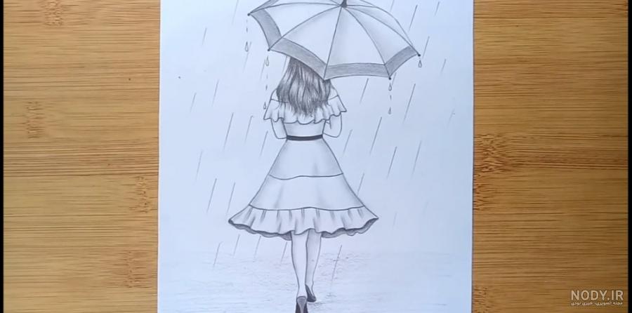 نقاشی دخترانه چتری نقاشی دخترانه چتری