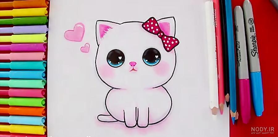 نقاشی دخترانه گربه سیاه نقاشی دخترانه گربه سیاه