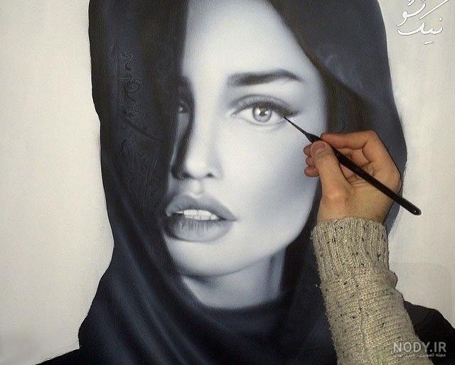 نقاشی صورت دخترانه