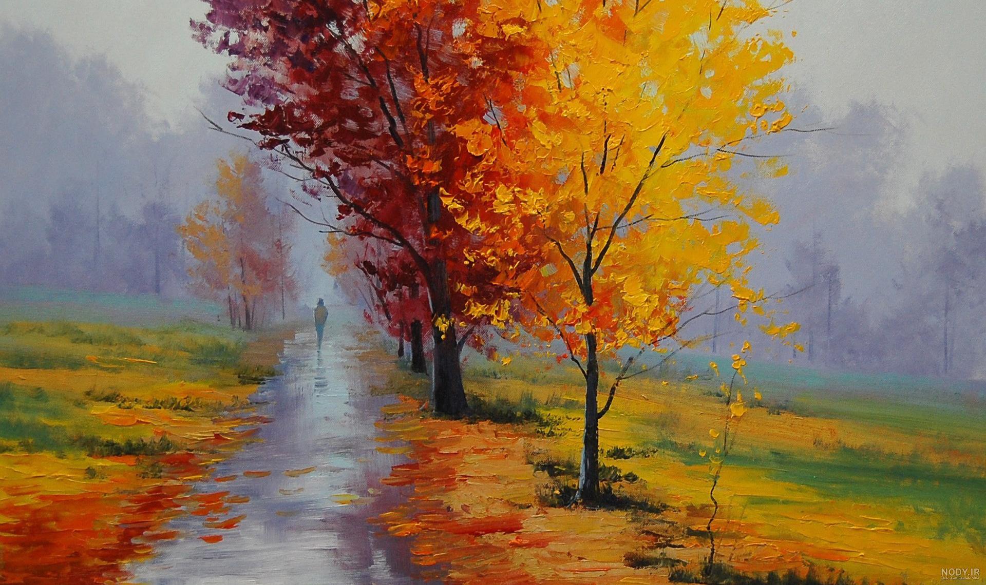 نقاشی فصل پاییز کودکانه نقاشی فصل پاییز کودکانه