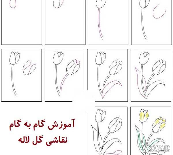 نقاشی گل آسان نقاشی گل آسان
