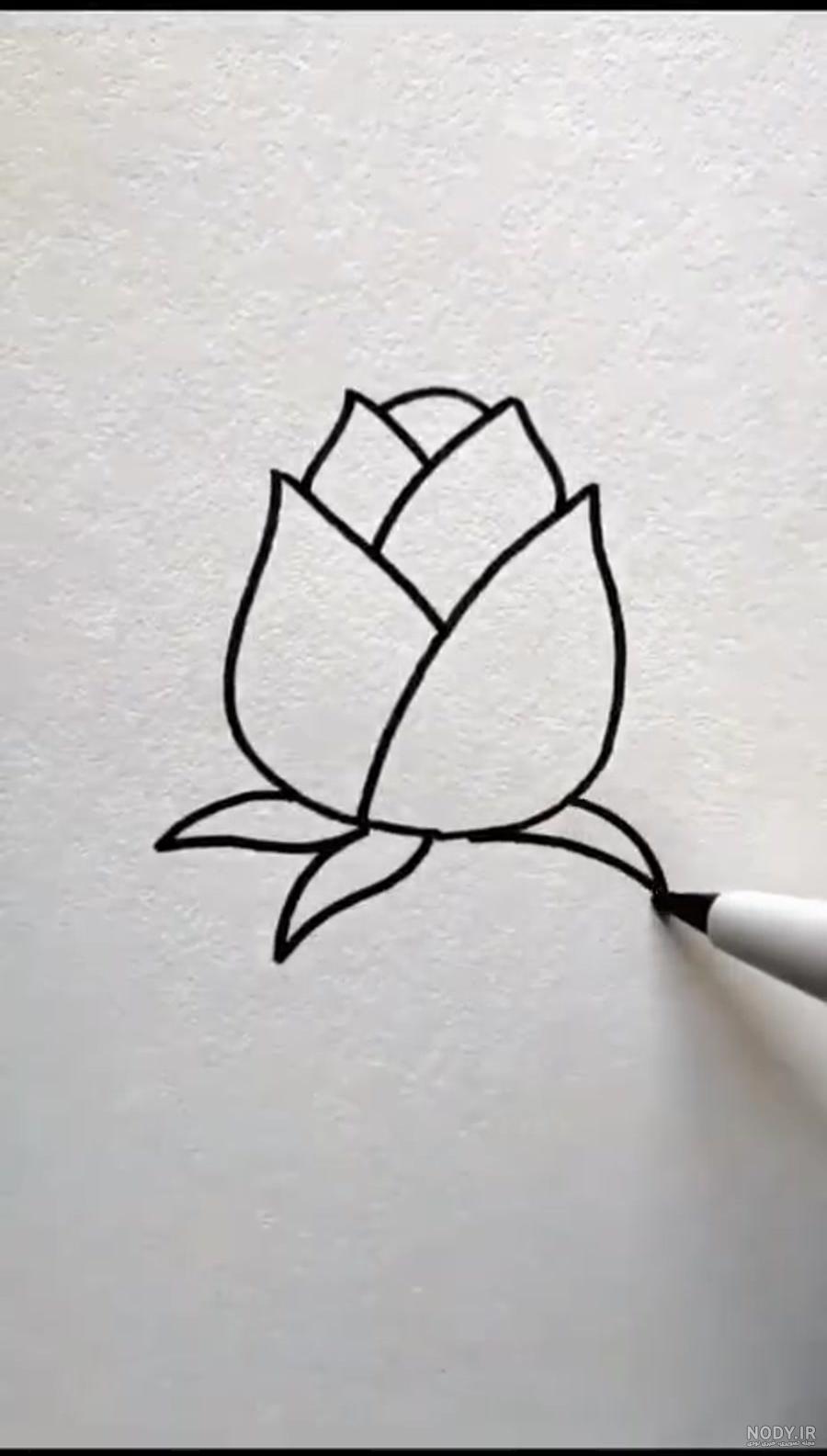 نقاشی گل آسان