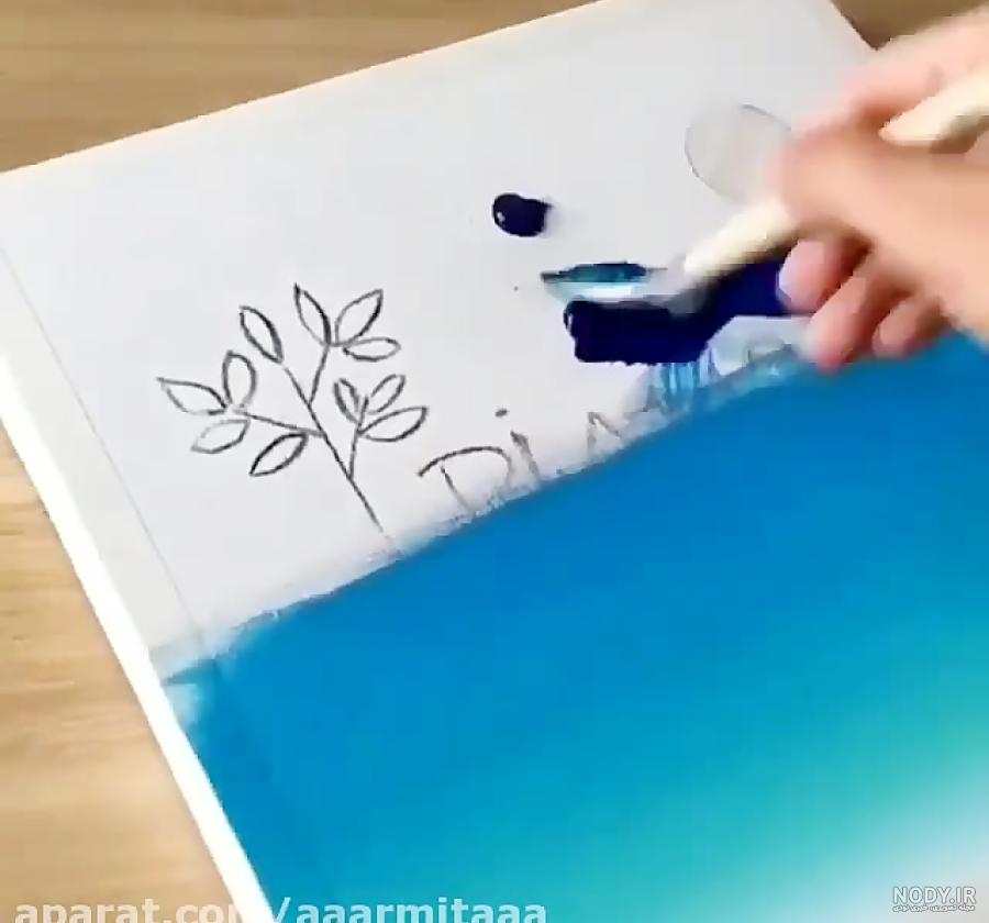 طرح نقاشی با گواش روی بوم