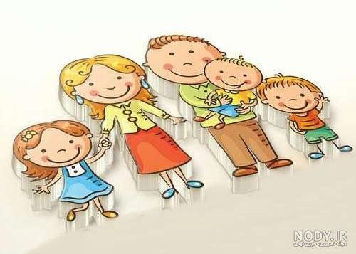عکس خانواده کارتونی با حجاب