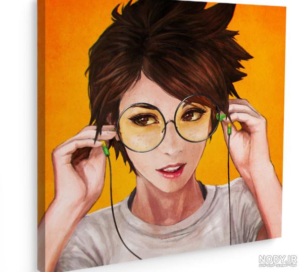 نقاشی دخترانه روی بوم
