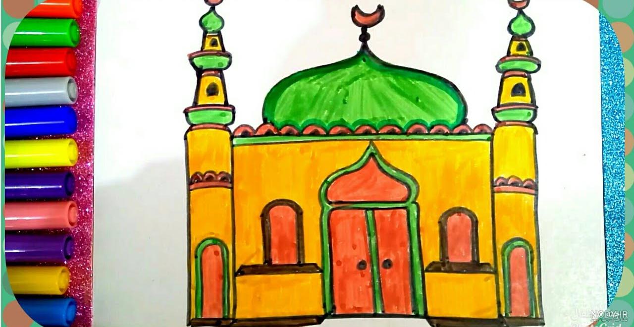نقاشی ساده مسجد النبی