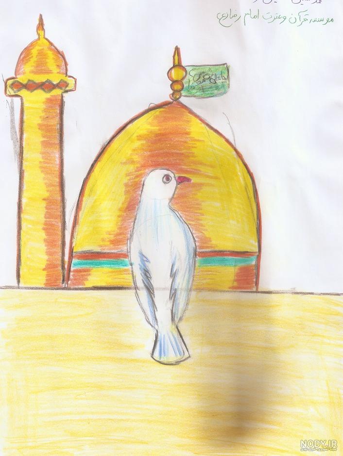 نقاشی ساده مسجد امام اصفهان