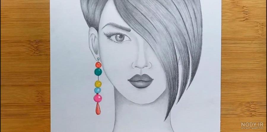 نقاشی سیاه قلم گل