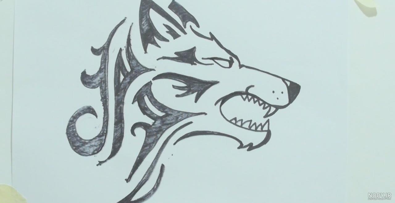 نقاشی صورت گرگ
