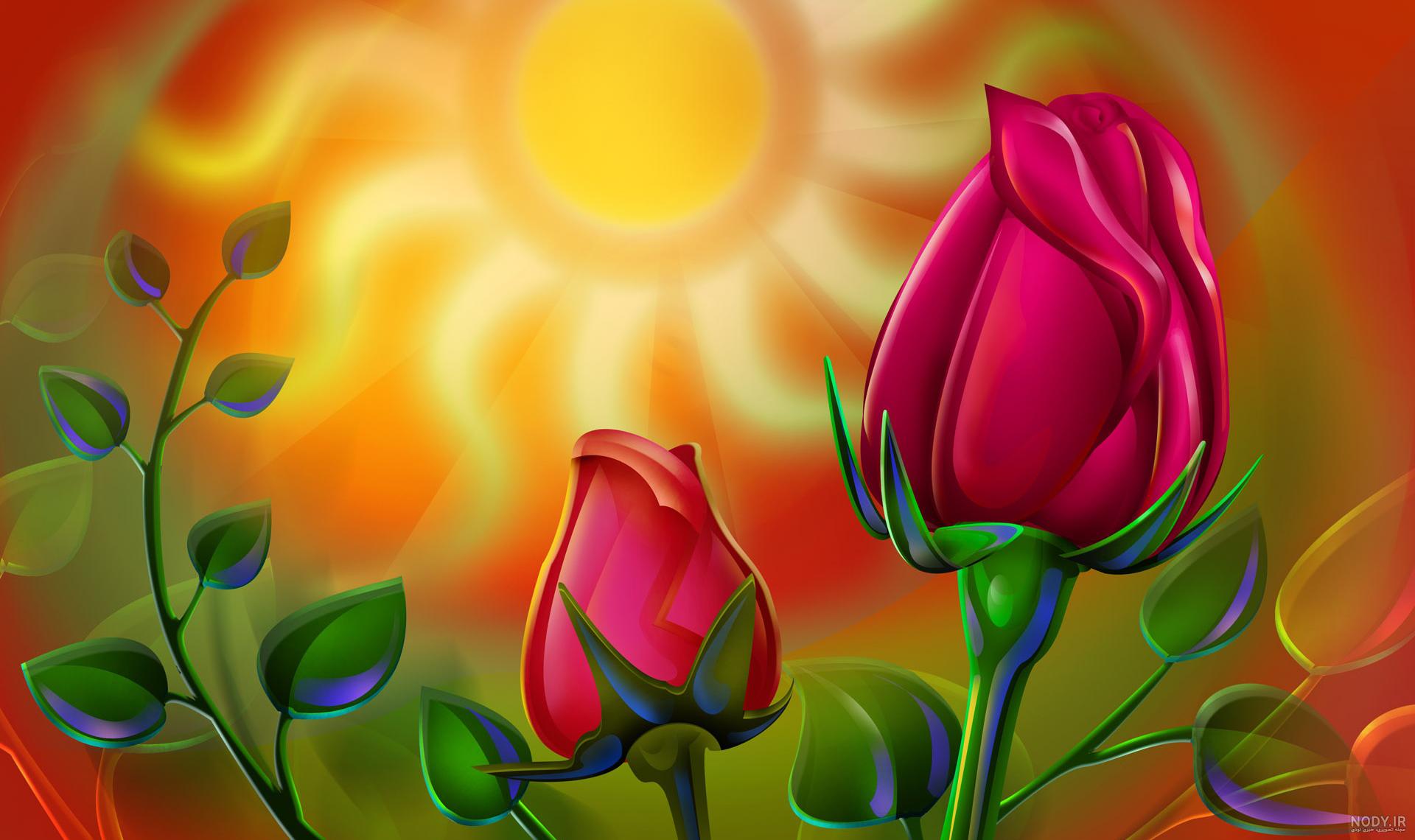 نقاشی گل و غنچه