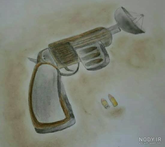 نقاشی تفنگ کلت