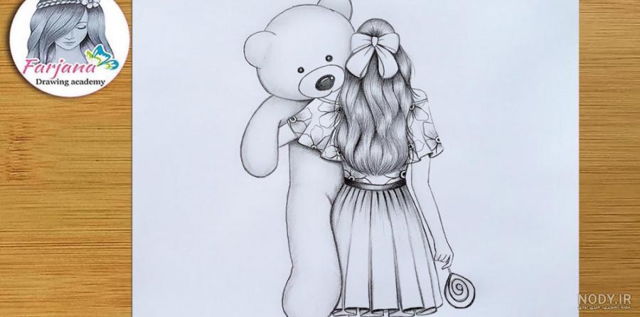 نقاشی دخترانه خرس