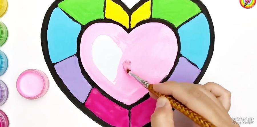 نقاشی دخترانه قلبی