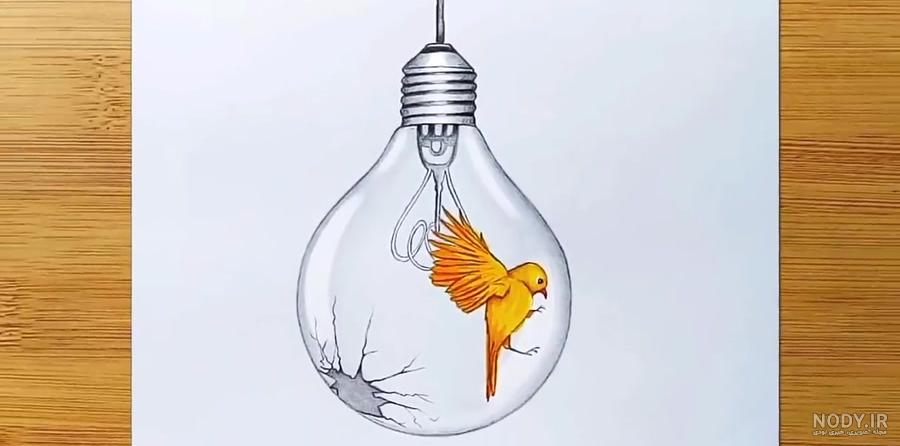 نقاشی لامپ مهتابی